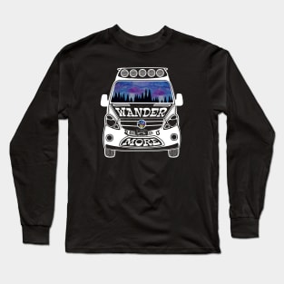 Wander More Camper Sprinter Van Road Trip Gypsy Life Surf Safari Van Life Long Sleeve T-Shirt